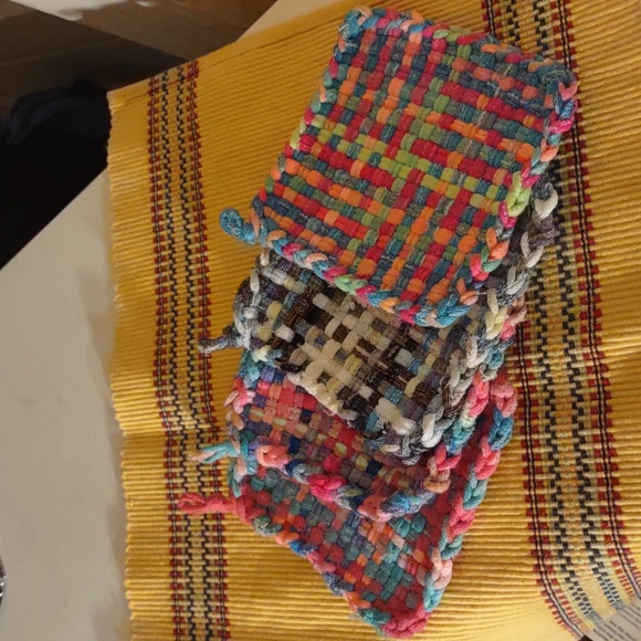 Handcrafted Other - Set of 4 Eclectic Coffee Shop Mug/Tea Coasters